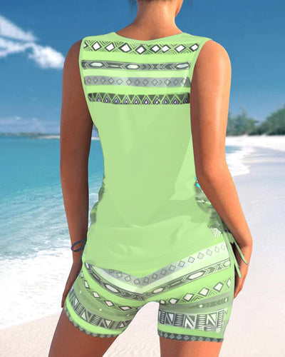 Alice™ | Tankini con Design Geometrico e Scollatura a V