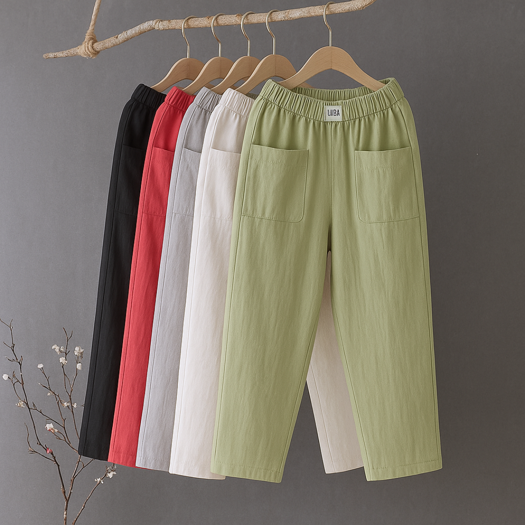 Erika™ | Pantaloni Casual in Cotone e Lino con Elastico in Vita