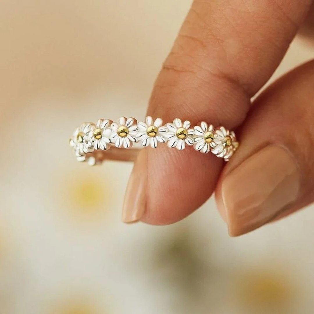 Anello Margriet in argento regolabile ed emaillato a mano