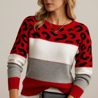 Pascaline | Maglione Casual con Stampa Leopardata