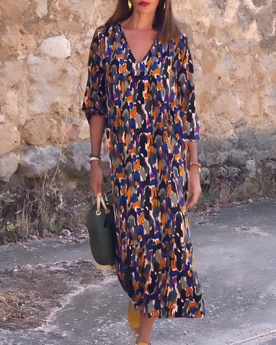 VIOLETTA™ | Abito Lungo V con Stile Retrò e Comfort Elegante per Ogni Occasione