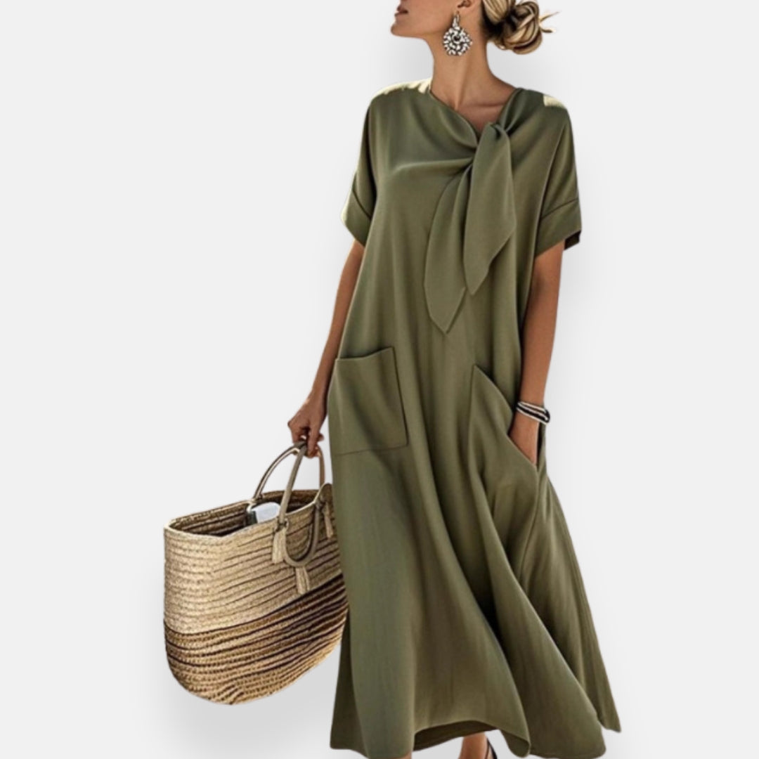 Naëlle | Abito con colletto annodato e tasche