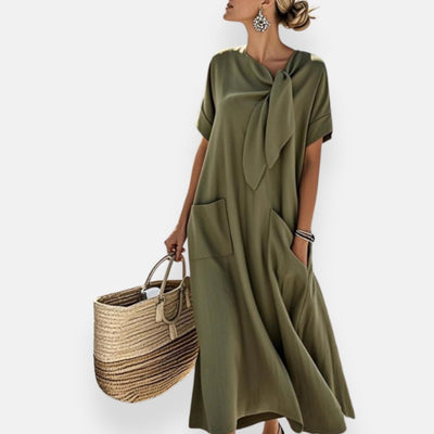 Naëlle | Abito con colletto annodato e tasche