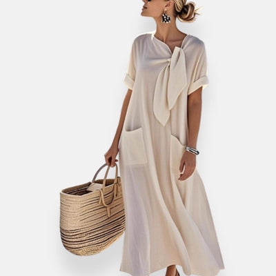 Naëlle | Abito con colletto annodato e tasche