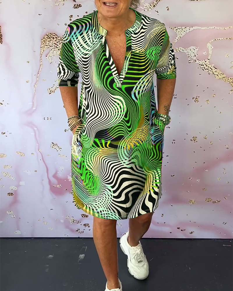 Ria™ | Abito Colorato con Scollo a V