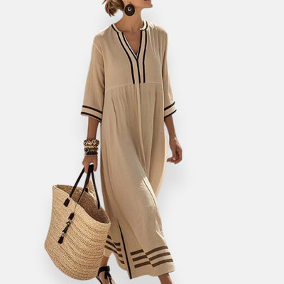 Doriane | Abito lungo a righe contrastanti