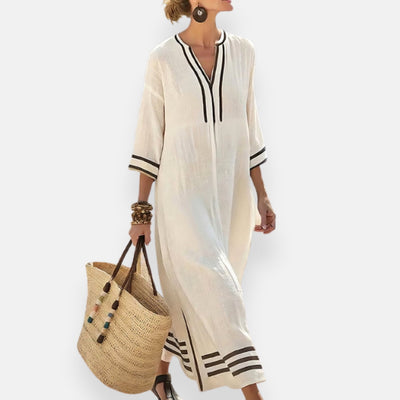 Doriane | Abito lungo a righe contrastanti