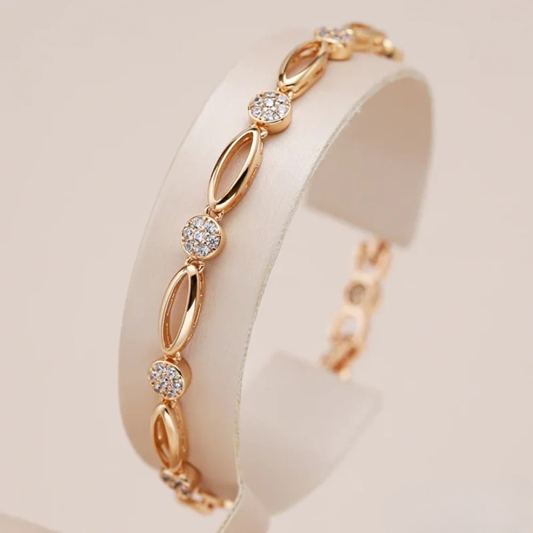 Bracciale Elegante in Zirconia Dorata