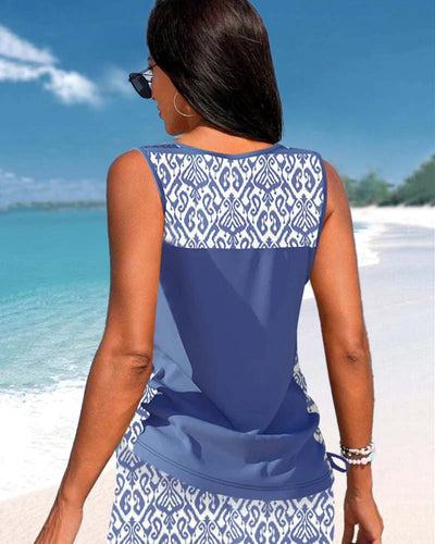Alice™ | Tankini con Design Geometrico e Scollatura a V
