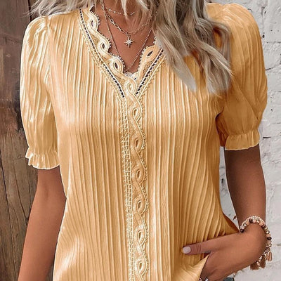 Alice™ | Blusa Donna Bianca con Pizzo