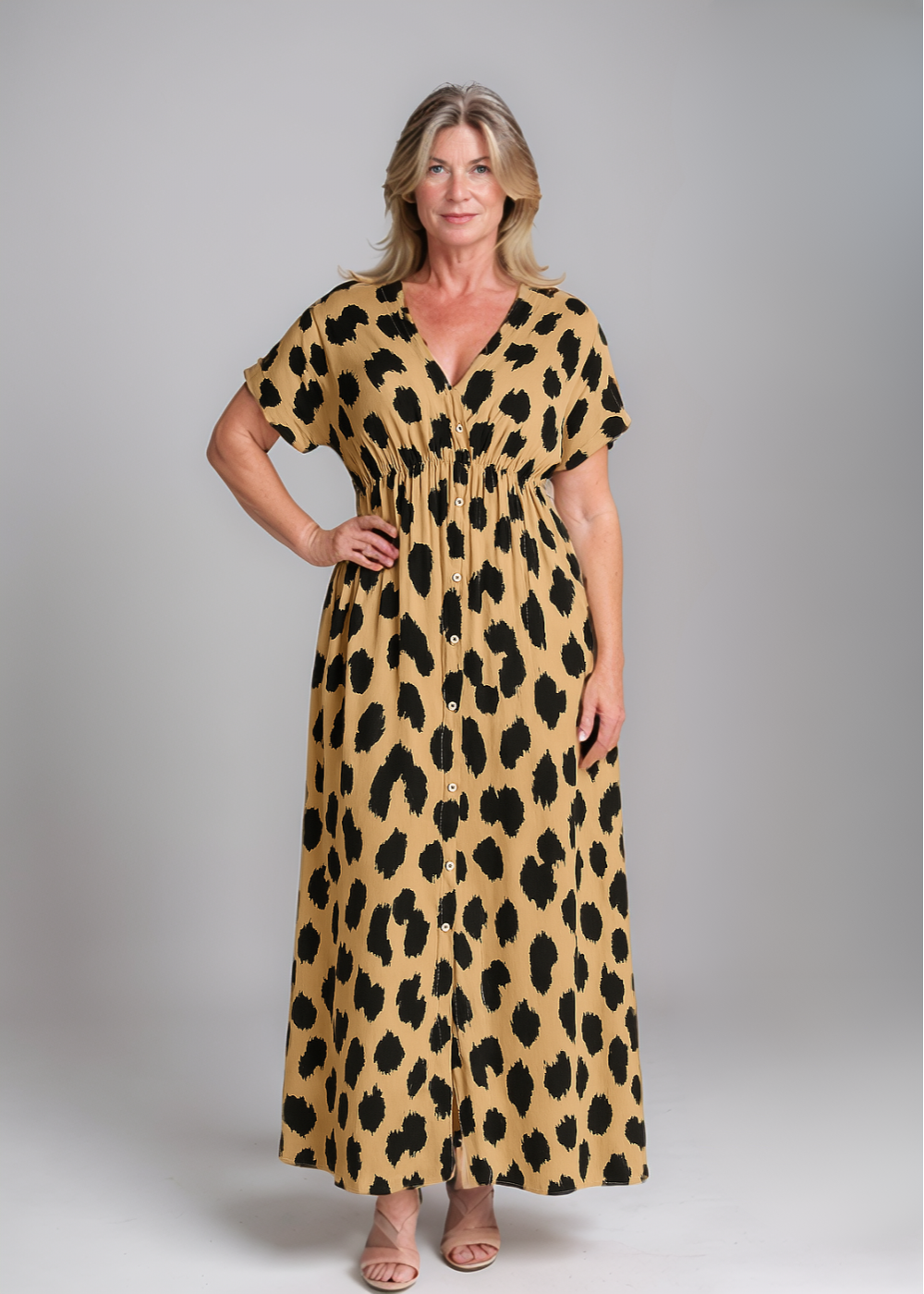 Fenja™ | Abito Maxi Con Stampa Leopardata
