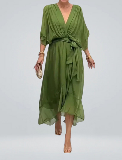 GINEVRA™ | Elegante Abito Lungo con Scollo Femminile