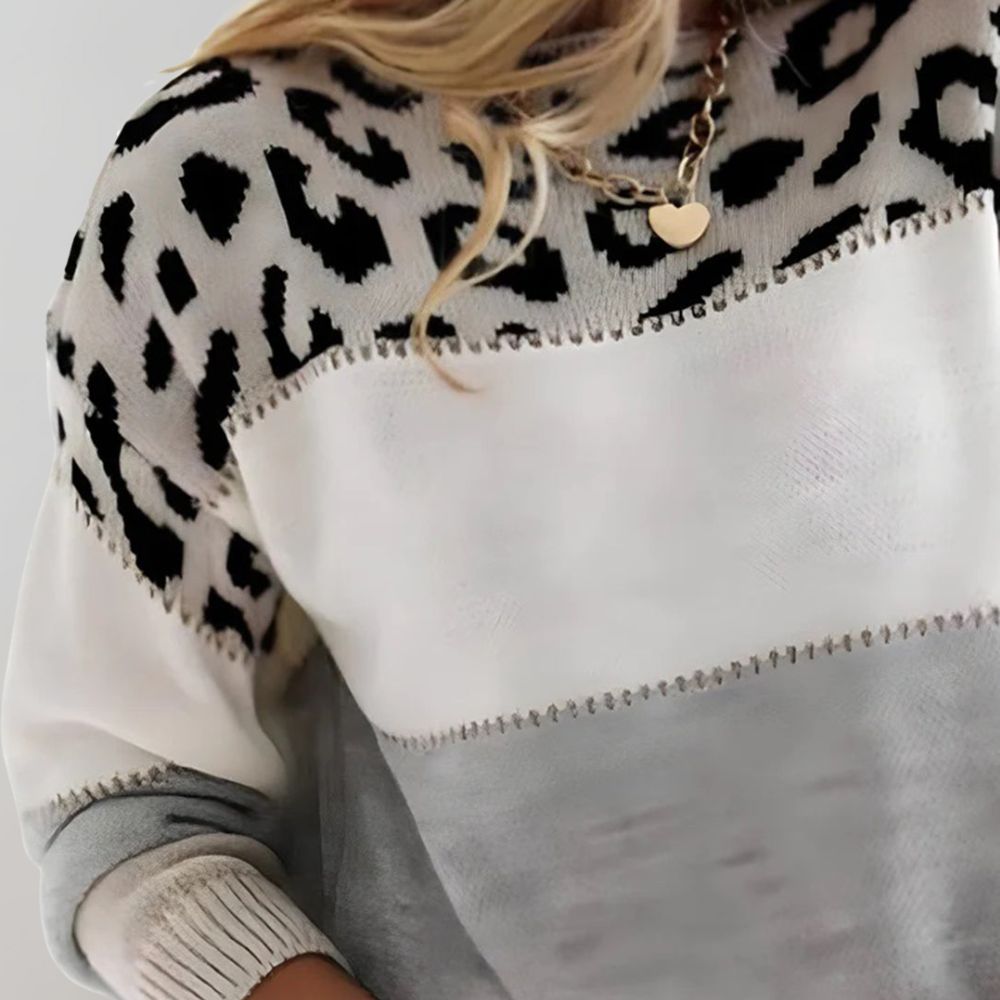 Pascaline | Maglione Casual con Stampa Leopardata
