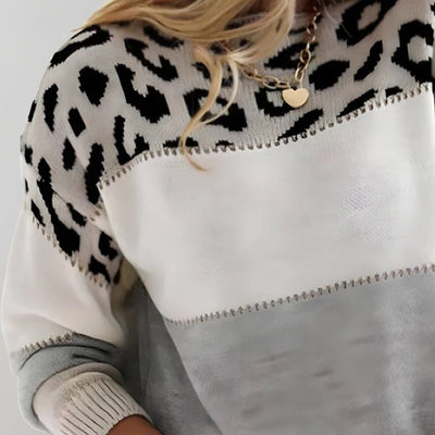 Pascaline | Maglione Casual con Stampa Leopardata