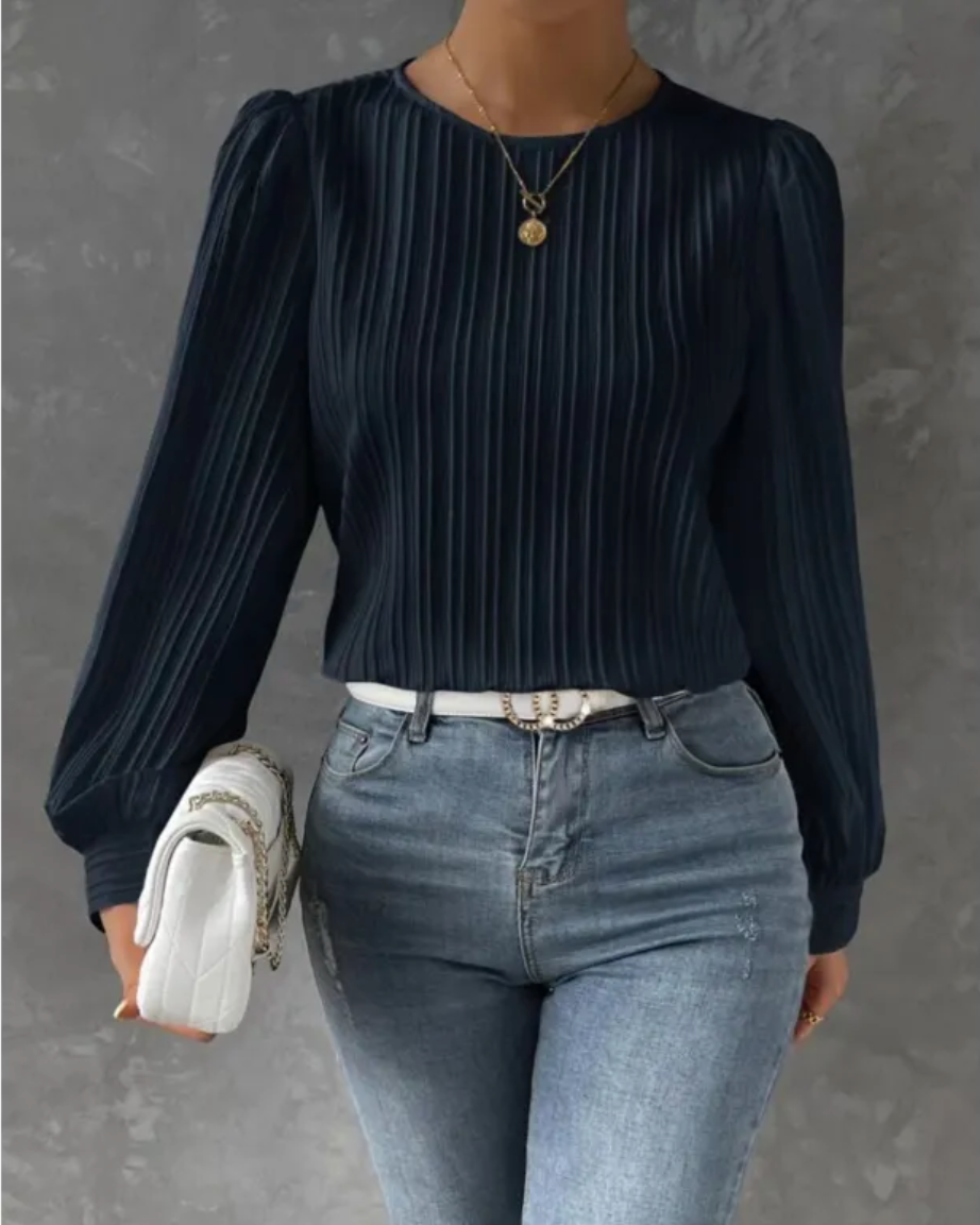 Jiana™ | Elegante Blusa con Maniche a Lanterna