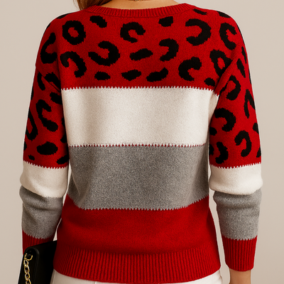 Pascaline | Maglione Casual con Stampa Leopardata