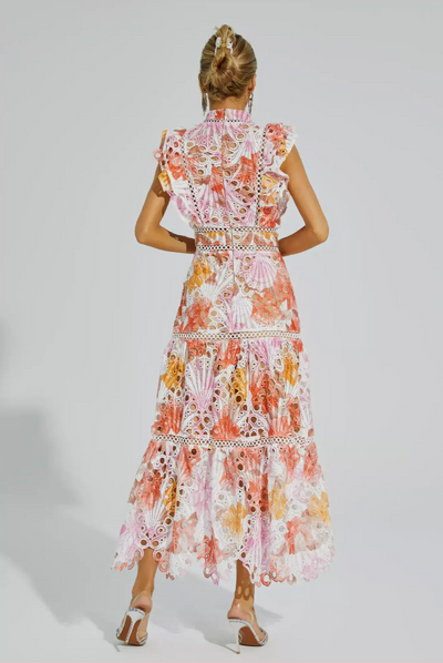 Maven™ | Vestito Maxi in Pizzo Floreale