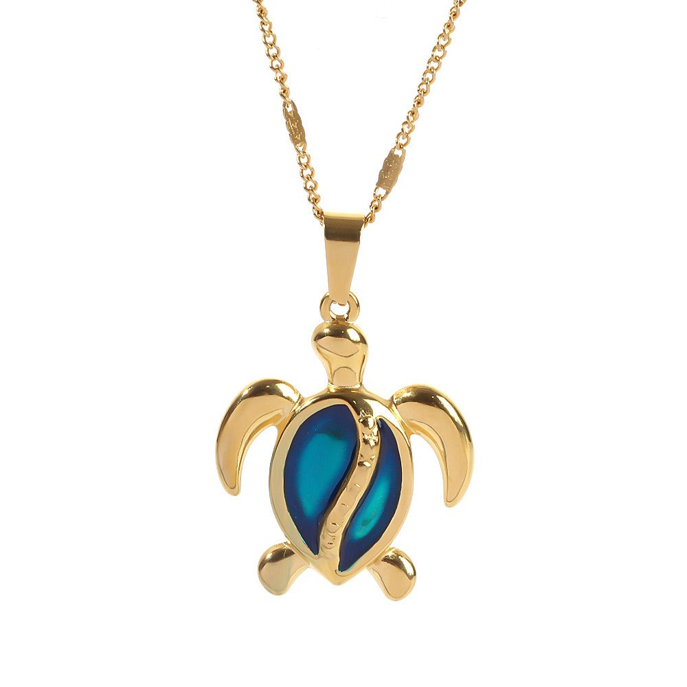 Chantal™ | Collana Tartaruga in Oro con Opale Blu