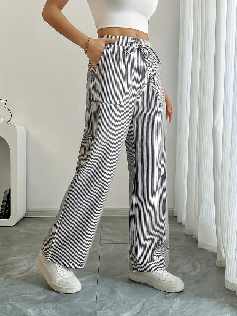 Alina™ | Eleganti Pantaloni a Righe con Tasche