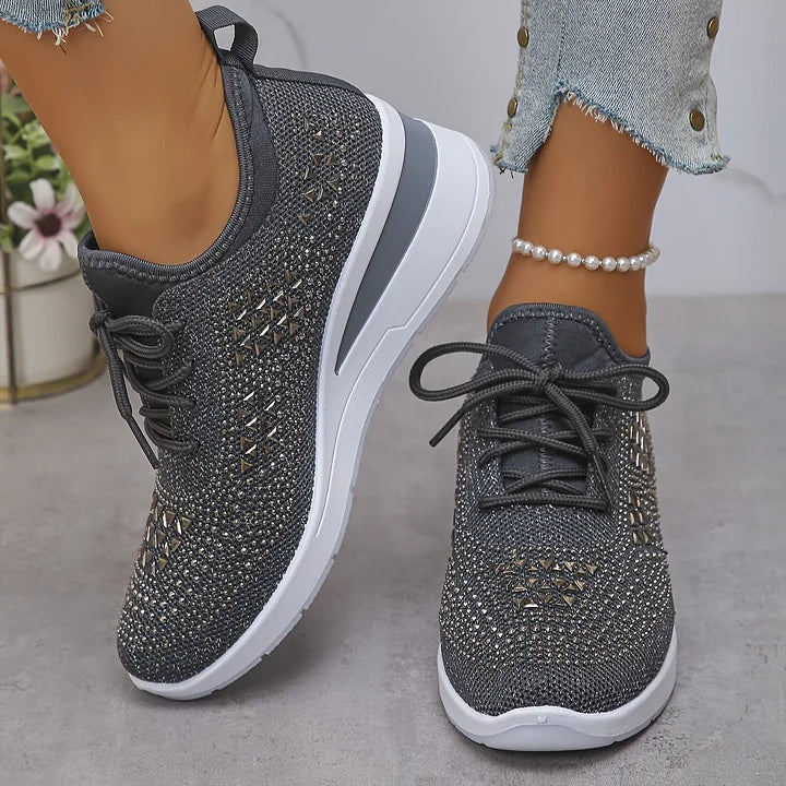 Giselle™ | Sneakers Ortopediche con Strass Brillanti