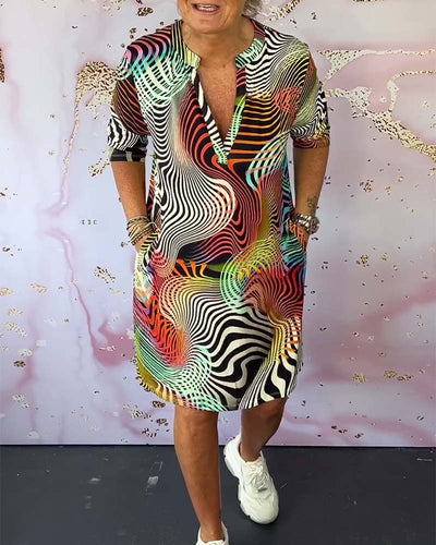 Ria™ | Abito Colorato con Scollo a V