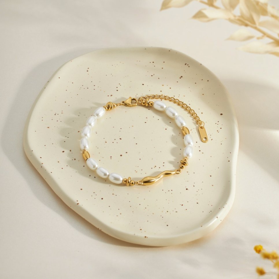 Bracciale in perle d'acqua dolce Lov