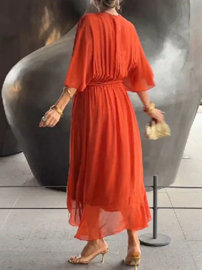 GINEVRA™ | Elegante Abito Lungo con Scollo Femminile