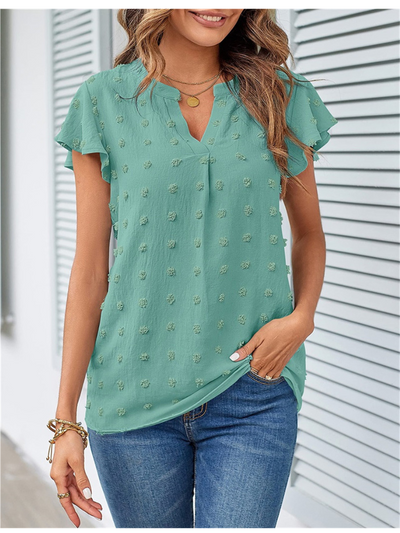 Hannah™ | Blusa con Patchwork e Rouches