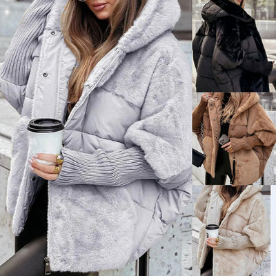 ⏳Offerta Speciale a Tempo Limitato⏰Giacca Puffer Oversize con Cappuccio e Patchwork per Donne